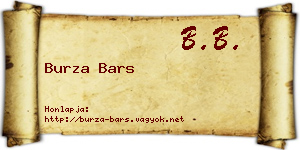 Burza Bars névjegykártya